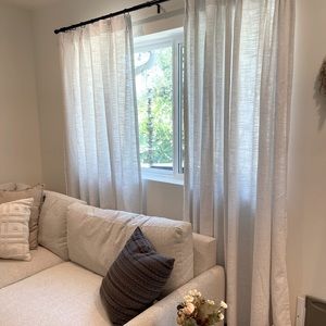 Pinch Pleat Faux Linen Curtains